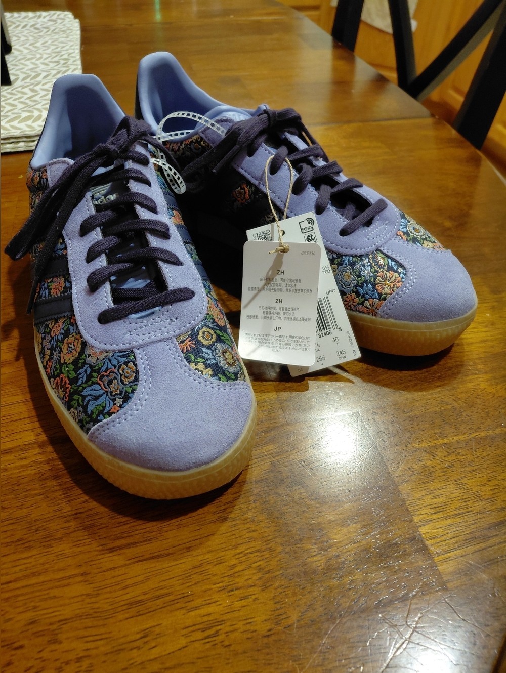 NWT adidas Blue Floral Liberty London Gazelle Sneakers Shoes